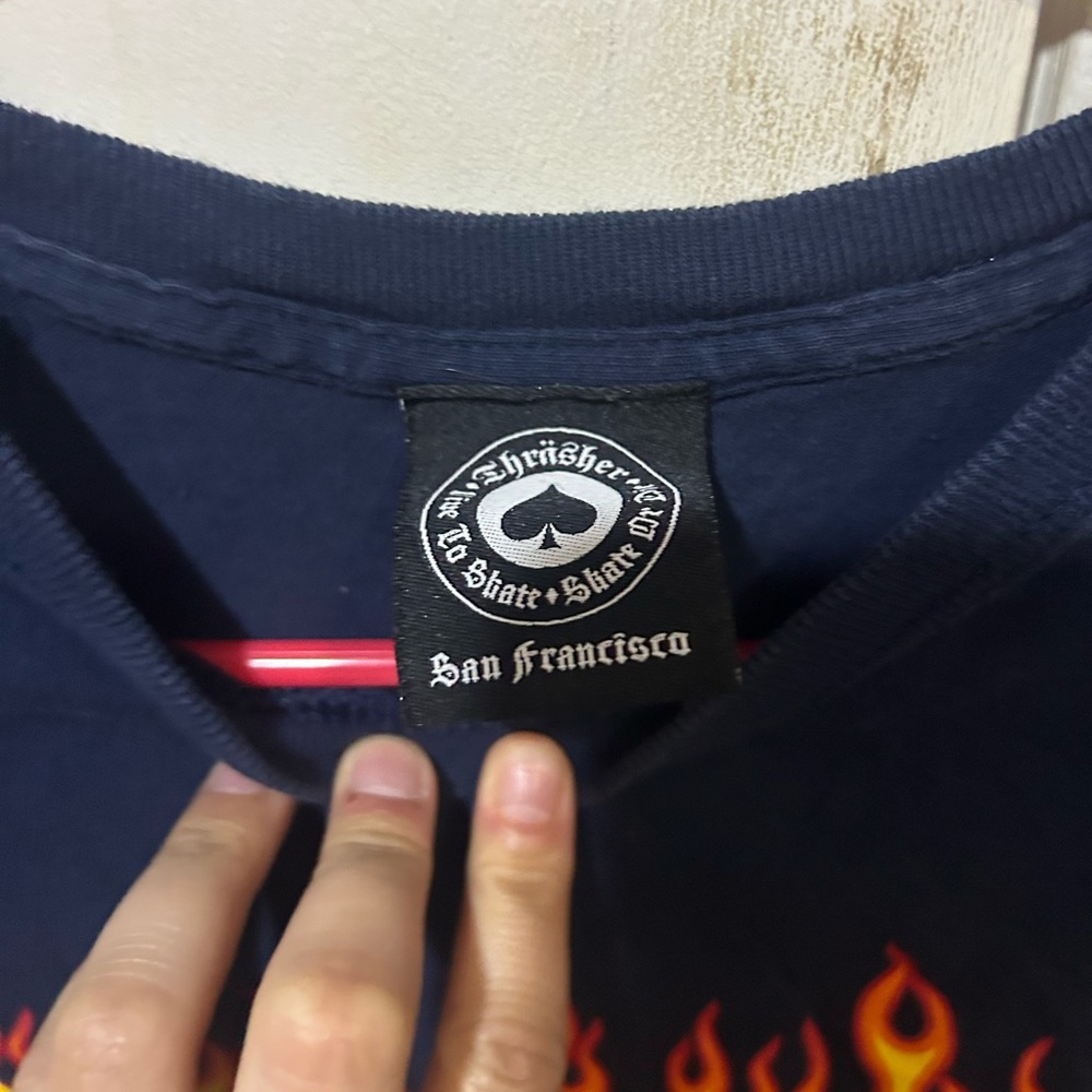 Thrasher Navy Blue Cotton T-Shirt